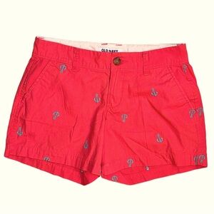 OLD NAVY CORAL 4 inch anchor chino shorts women’s size 0